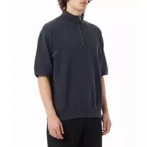 비즈빔 MUST IT_ 26SS MONDO HENLEY ZIP SS DMGD 0126105010022 BLACK) 몬도 헨리 집업 반팔 티셔츠)