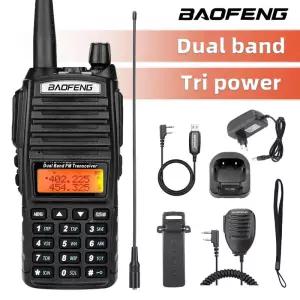 바오펑 UV82 듀얼 PTT 무전기 고출력 5W/8W EU82X 밴드 VHF UHF FM 아마추어 무선 스테이션 0KM 장거리 햄