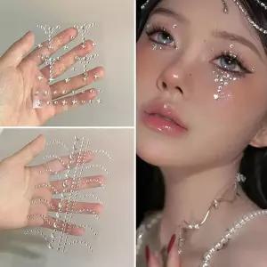 Diy 눈 얼굴 자기 메이크업 임시 아름다움 다이아몬드 보석 스티커 축제 바디 아트 장식 네일