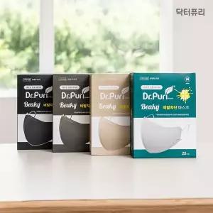 [NS홈쇼핑]닥터퓨리 KFAD 비키 새부리형 비말차단 마스크 25매(5매입x5입) 대형 중형 컬러마..[35805384]