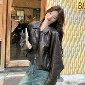 타노스여자 데일리룩 자켓 가죽 가을 재킷 KUK3