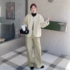 타노스여성용 페이크 코트 데일리룩 퍼 가죽 일체형 재킷 KUK1
