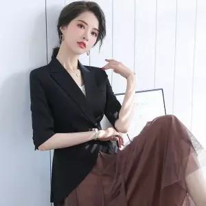 여성자켓 턱시도 칠부소매 여름 캐주얼 외투 심쿵해외구매