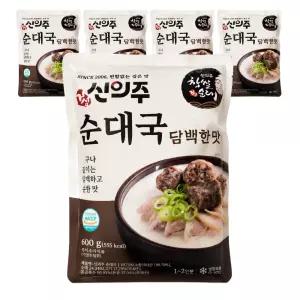 신의주 찹쌀순대 담백한맛 순대국 600g X 5개