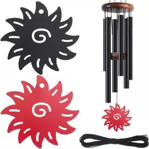CREATCABIN 2PCS 윈드캐처 교체용 선 차임 부품 16.4피트 나일론 코드 블랙 메탈 돛 포함 공감 파티오 가든