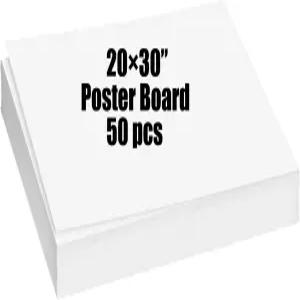 20×30인치 포스터 보드 50pcs 흰색 종이 벌크 DIY 공예 사인 프로젝트 프레젠테이션 드로잉 및 학용품