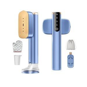 미요코 2-in-1 의류용 찜기 및 다리미, 15초 고속 열선 1200W 휴대용 휴대용 의류 찜기, 대형 세라믹 열 패널이 장착된 여행용 크기, 25G/MIN 강력한 스팀 빠른 주름 제거, 110V-120V