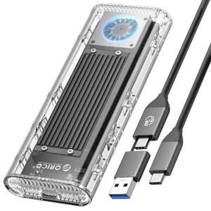 냉각 팬이 내장된 ORICO 40Gbps M.2 NVMe SSD 인클로저, 도구가 필요 없는 외장 하드 드라이브 인클로저, 2230 2242 2260 2280(M Key) 지원, Thunderbolt 3 /4 USB4 /3.2 /3.1 /3.0 /2.0 /2-TCM2U4 호환