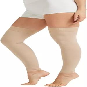 NURCOM 여성 및 남성용 15-20mmHg 압박 스타킹 도트 실리콘 밴드가 있는 무족 허벅지 고압축 소매 운동
