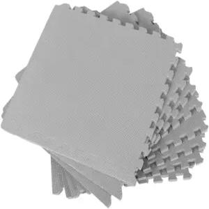 홈 헬스장용 바디테크 퍼즐 운동 매트 연동 폼 및 타일 어린 를 위한 바닥 패딩 회색 18 x 1？2 두꺼운 8