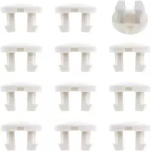 12 PCS 하단 레일 버튼 코드 커버 화이트 테이프 잠금 플러그 플라스틱 수평 블라인드 교체 부품 수리 키트
