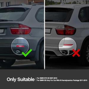 2pcss 후면 범퍼 리플렉터 브레이크 안개등 쉘 하우징 BMW E70 X5 2007-2010 OEM: 63217158949