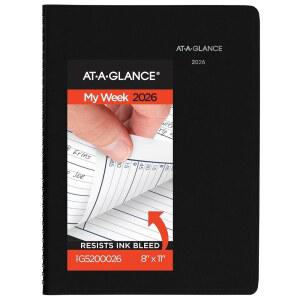 AT-A-GLANCE 2026 예약 북 플래너, 주간, 8인치 x 대형, 데이마인드, 11인치, 블랙(G5200026) 분기별,