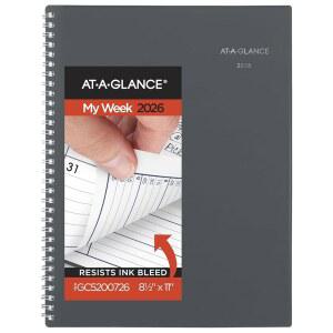 AT-A-GLANCE 2026 예약부 플래너, 주간 및 월간, 11인치, 데이마인드, 8-1/2인치 대형, 그레이(GC5200726) 분기별,