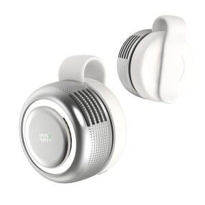 LED 조명이 달린 선풍기, 사무실, 병원, 도서관, 여행, 하이킹을 위한 5단 휴대용 무소음 야외용 핸즈프리 개인 여름 여행 선물 (흰색)