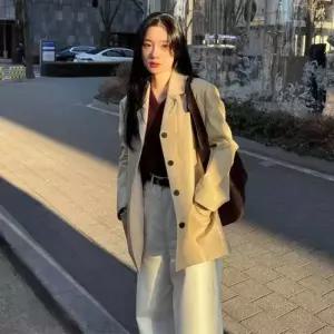 온앤온 오픈 카라 레더 자켓 NEL5SJ211_9F 1085001