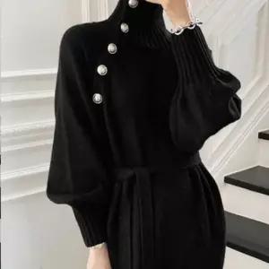 [옷은날개] 니트 터틀넥 롱 원피스 폴라 dresses