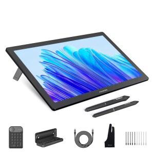 터치스크린이 탑재된 HUION KAMVAS Pro 19 4K 4.0 슬림 색상의 Adobe RGB 키다이얼 모니터, 드로잉 펜, 태블릿, 스타일러스 UHD 펜 미니, 압력, PW600, 7천만 96% 10억 펜테크 18.4인치 16384