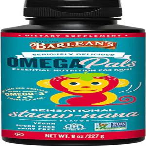 발린의 오메가팔스 센세이션 스트로우-나나 맛 용 1 483mg ALA 함유 맛있는 액상 생선 오일 보충제 비-GMO