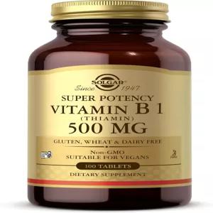 솔가 비타민 B1 티아민 500mg 100정 - 에너지 대사 한 신경계 전반적인 웰빙 슈퍼 포텐셜 비 GMO 텐 프리