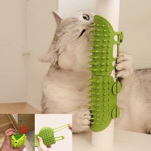 애완 동물 고양이 제모 마사지 빗 긁는 브러시  손질 자체 청소 벽 코너 Scratcher