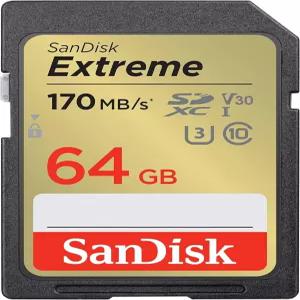64GB Extreme SDXC UHS-I Memory Card - C10/U3/V30/4K/UHD SD SDSDXV2-064G-GNCIN