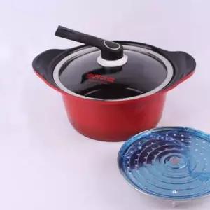 키친아트 통주물 양수냄비S24cm 곰솥 찜기 세라믹 코팅 고급