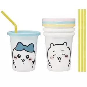 [알티피아]스트로우 텀블러 3개 320ml 치이카와 1세트 빨대 물컵 어린이집빨대컵