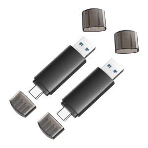 64GB USB C 플래시 드라이브 듀얼 USB 3.0 플래시 드라이브 타입 C + USB 스마트폰 태블릿 컴퓨터 Mac iPhone 16용 키체인 홀 2-in-1 USB-C 엄지 드라이브가 있는 휴대용 타입 C 플래시 드라이브