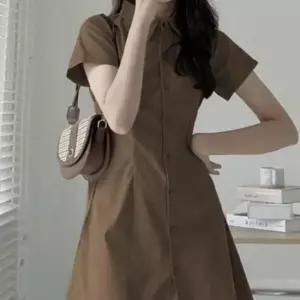 [의류] 카라 반팔 원피스 버튼 여름 dress