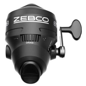 ZEBCO 808 스핀캐스트 낚시 릴, 사이즈 드래그, 블랙 왼쪽 리트리브, 80 다이얼