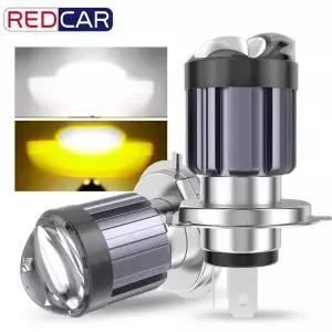 30000LM H4 BA20D LED 오토바이 헤드 라이트 전구 더블 Fisheye 렌즈 CSP 모토 램프 앰버 스쿠터 조명