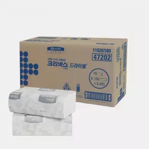 크리넥스 드라이셀 프리미엄 핸드타올 2400매 47202 도톰한 가정용 종이 페이퍼 타월