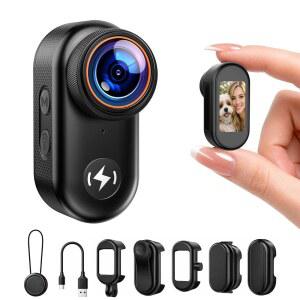64GB 카드가 장착된 캠월드 4K 미니 바디 카메라 1 47인치 화면의 WiFi 썸 액션 마그네틱 마운트가 웨어러