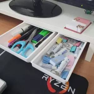 오너클랜 TBZ 책상밑 붙이는 미니서랍 1개 미니서랍 책상밑서랍 히든서랍 데스크정리