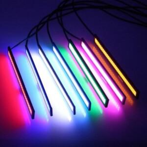 HAOLIDE 17cm COB 주간 주행등 IP68 12V 자동차 LED 라이트 DRL 안개등 운전등 흰색 파란색 노란색 오프로
