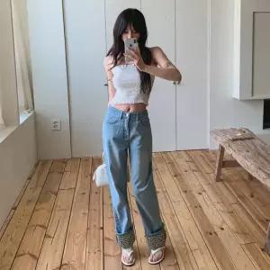 [다잇템] 여성 호피 폴딩 하이웨이스트 빅사이즈 팬츠
