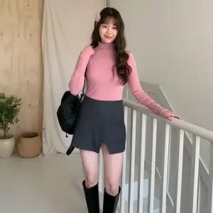 옷자락 여성 랩스커트 슬릿 베이직 치마바지 팬츠