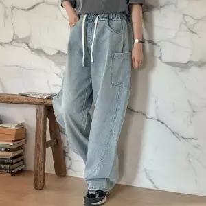 신상오픈런 여성 박시 절개 카고 빅포켓 와이드핏 밴딩 진