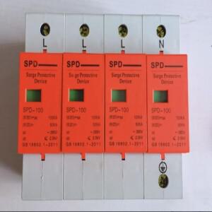 Spd 딘 레일 서지 보호기 전원 4 p 피뢰기 가정용 220 v 스위치 50-100ka