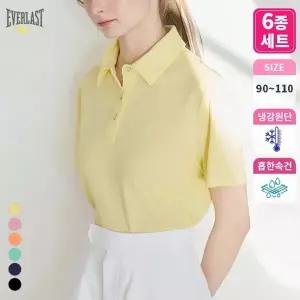 [6종세트] 에버라스트 여름 여성 아이스 냉감 PK반팔티셔츠 BON-2585s6