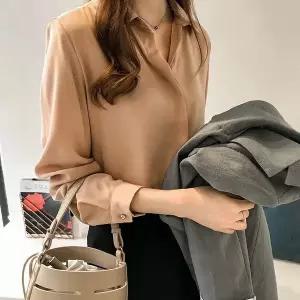 리앤베르 여성용 데일리 심플 베이직 오피스 블라우스