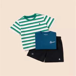 빈폴 키즈 핫썸머 반소매 티셔츠 2PACK 상하세트 그린 (BI6442U03M) U03M