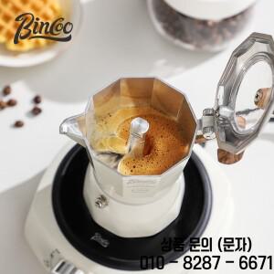 Bincoo 모카 냄비 더블 밸브 이탈리아 양조 도구 미니 전기 세라믹 스토브 가열 포트 600W 220V
