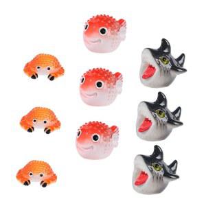 발라쿠 9Pcs 동물 피규어 수족관용 사실적인 어항 장식과 강화된 수중 경험을 위한 본사이 장식 내구성 있는 해양 동상