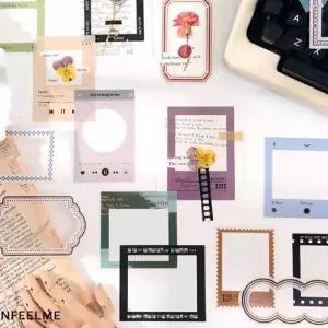 다이어리꾸미기 포토카드 프레임 스티커15p 필름지 데코스티커 다꾸 다꾸스티커 프레임스티커