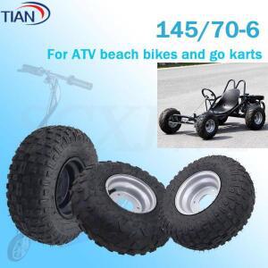 145/70-6 튜브리스 타이어 6인치 ATV 진공 4륜 차량 50cc 110cc 소형 앞바퀴  뒷바퀴에 적합