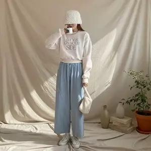 [옷자락]여성용 데일리 허리밴드 코튼 골덴 절개 팬츠 바지