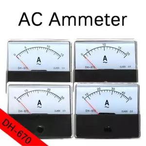 아날로그 전류계 패널 AMP DH-670 게이지, AC 0-30A 1A 2A 3A 5A 100(5A)
