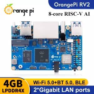 Orange Pi RV2 4GB RAM RISC-V AI 단일 보드 컴퓨터 2 TOPS NPU WiFiBT5.0 기가비트 이더넷 SBC M2 NVMe SS